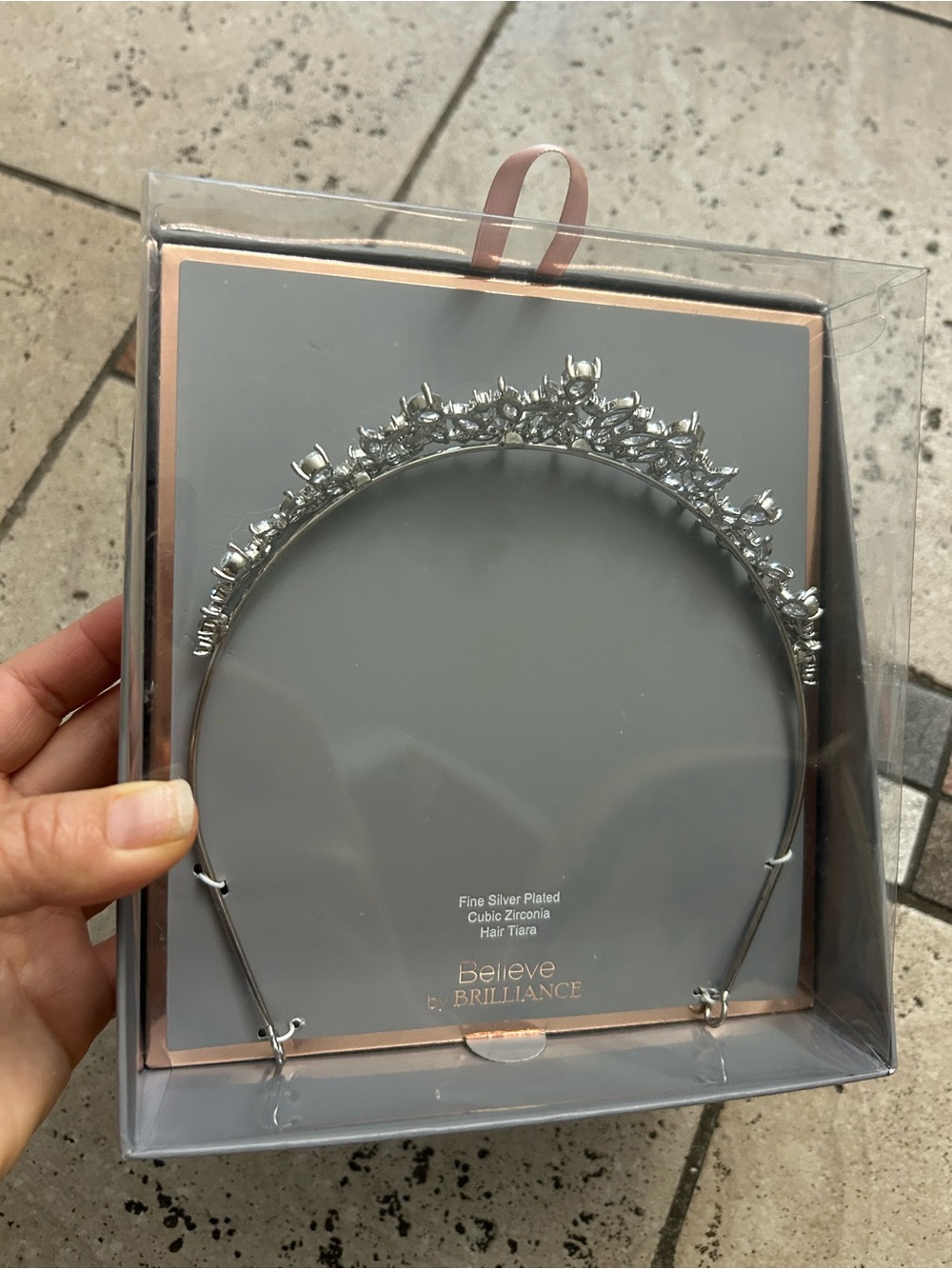 Believe by Brilliance Silver Crystal Tiara Headband